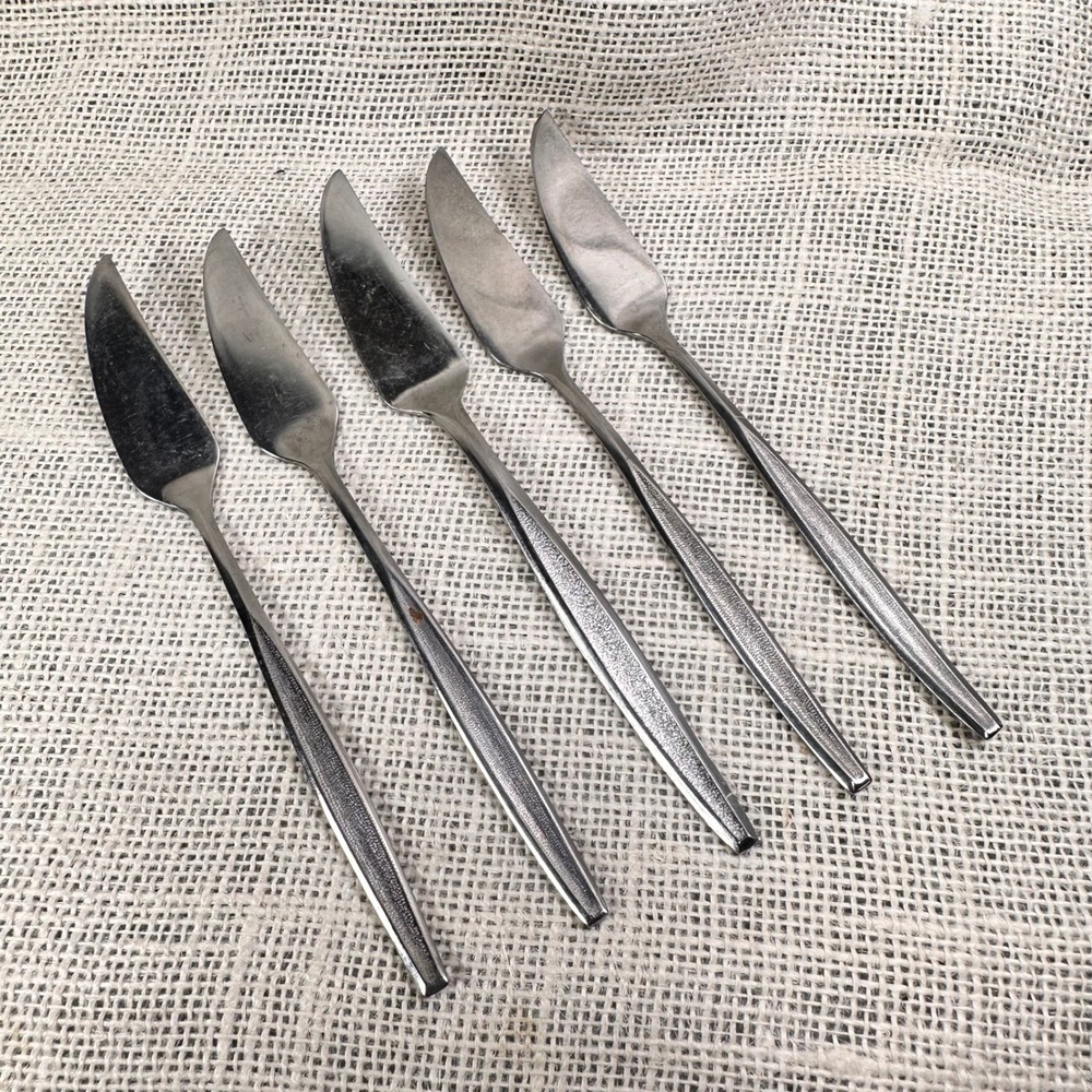 Ekco Eterna‎ Serenity Stainless Steel Butter Spreaders Set of 5 Vintage Japan